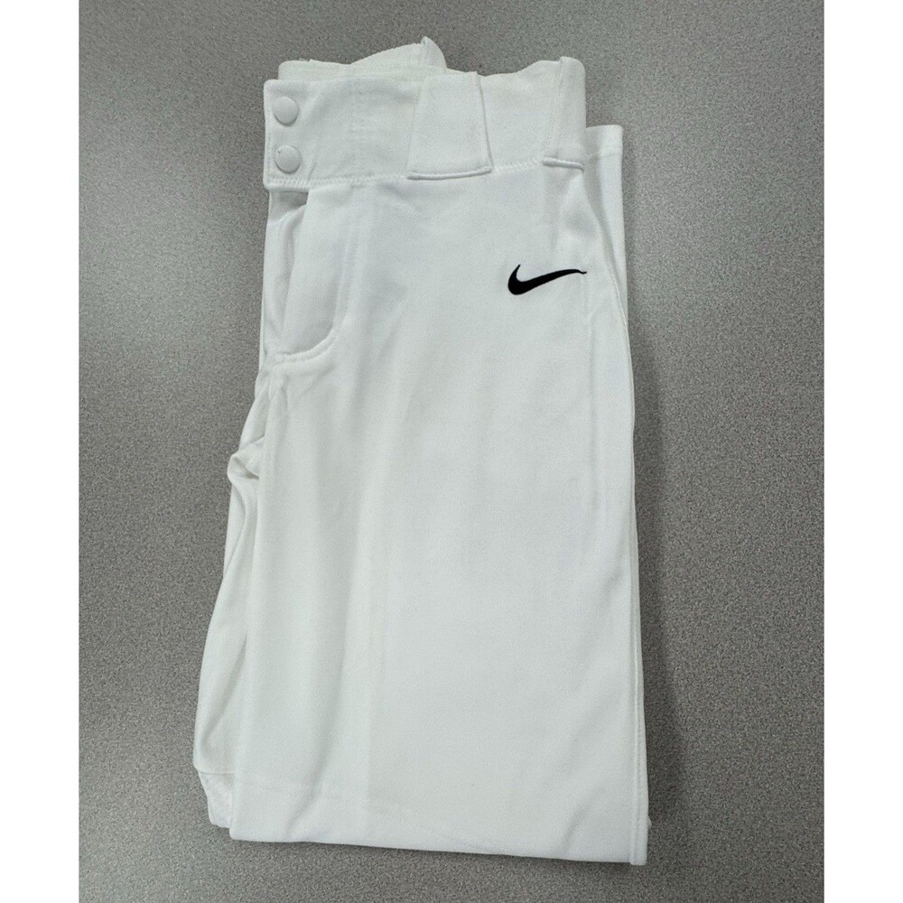 New W Tag Nike Boys White Baseball Pants XL Polyester Snap Closure Mesh knee